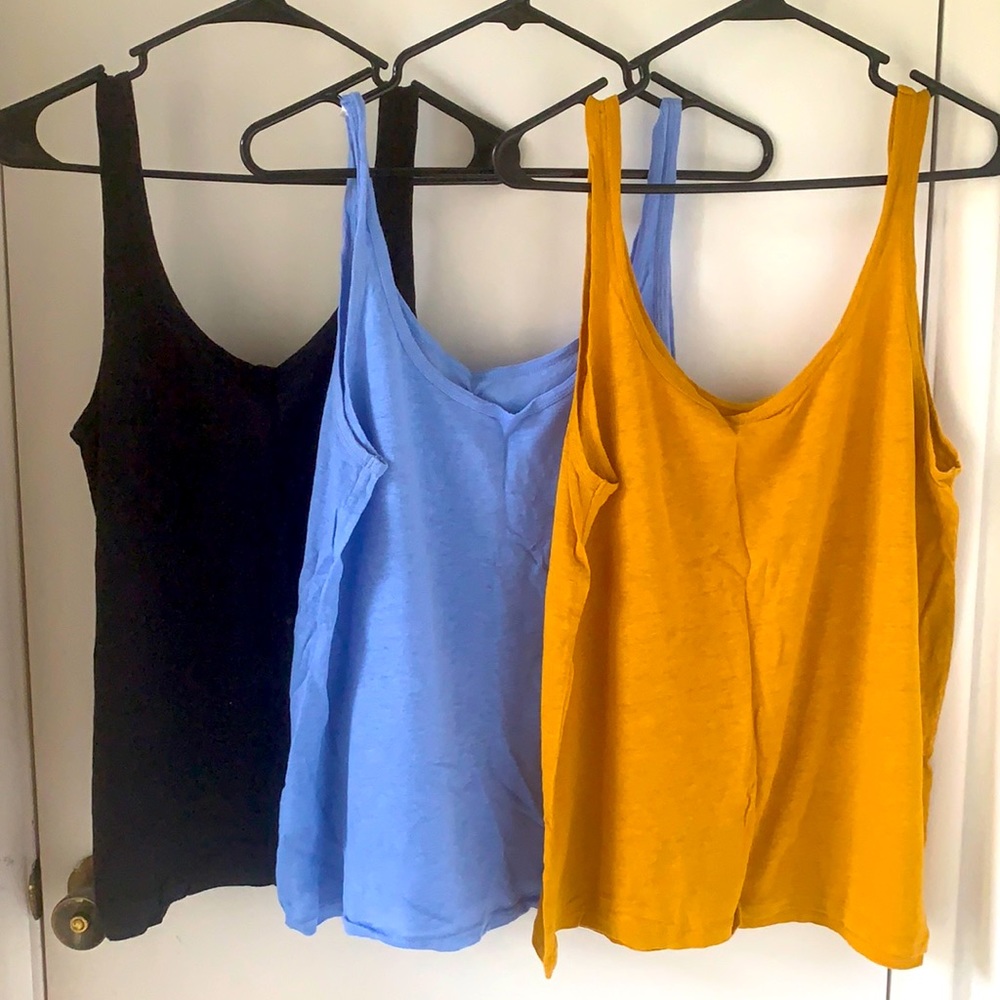 Set of 3 J. Crew Linen Tanks